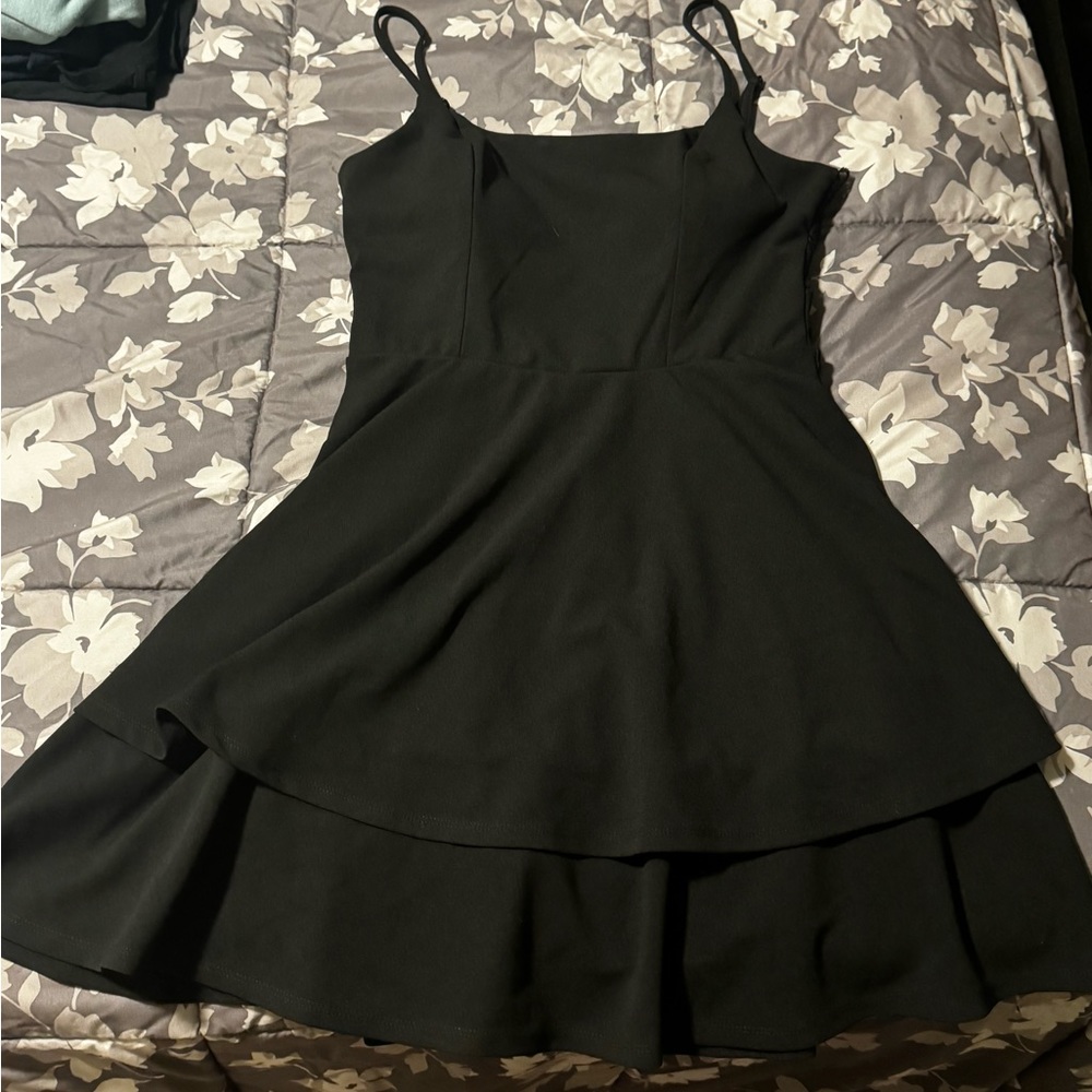 Little Black Dress with Lace Open Back